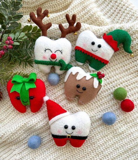 Glaring Crochet Christmas Tree Designs Ideas 2023 || Christmas Tree 2023 Dental Office Christmas Decor, Tooth Decorations, Tooth Craft, Christmas Crochet Tree, Tooth Decor, Tooth Ornaments, Dental Christmas, Fairy Christmas, Crochet Tree