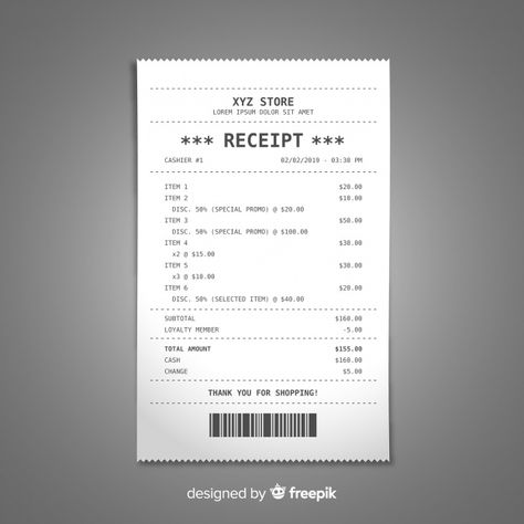 Reciepts Design Template Aesthetic, Receipt Design Ideas, Info Card Design, Payment Receipt Template, Blank Receipt, Abc Catalog, Reciepts Design, Shopping Receipt, Receipt Design