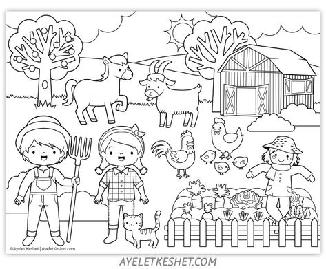 Farm Coloring Pages, Farm Animal Crafts, Farm Animal Coloring Pages, Preschool Coloring Pages, Love Coloring Pages, Farm Kids, Easy Coloring Pages, Animal Coloring Books, Print Out