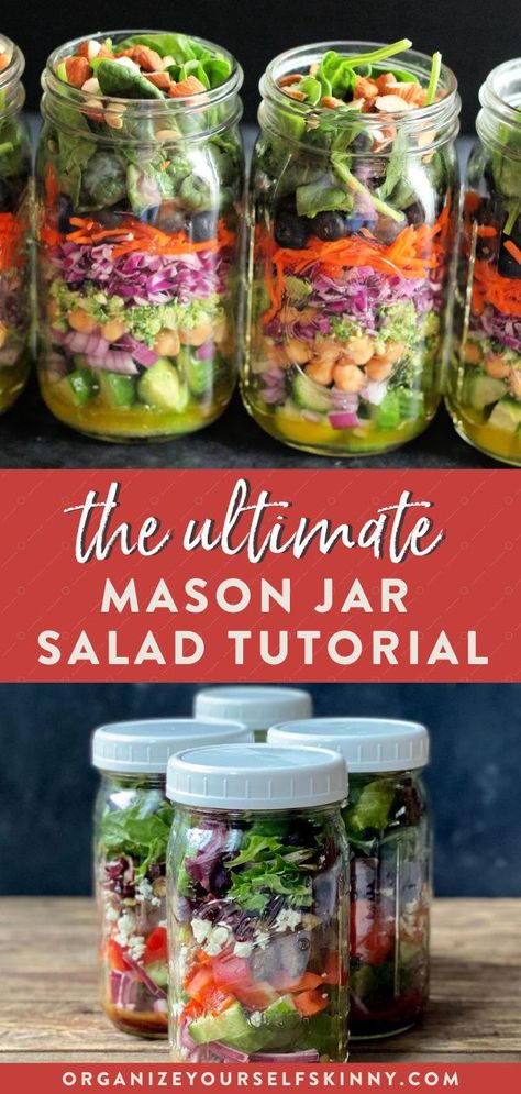 Mason Jar Chef Salad, Essen, Whole30 Mason Jar Salad, Making Salads For The Week, Mason Salad Jars, Glass Jar Salads, Mason Jar Salad Order, Cobb Salad Mason Jar Recipe, Mason Salad Jars Recipes