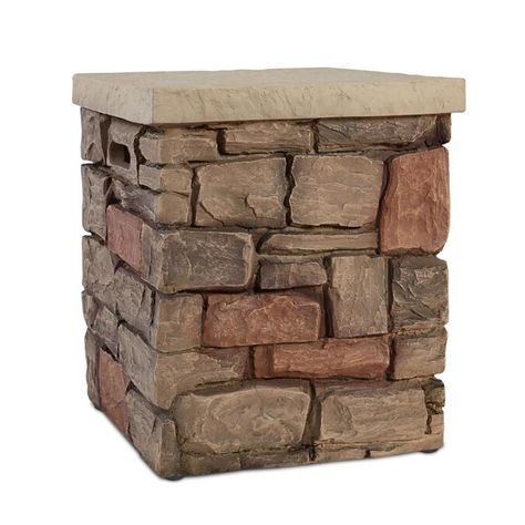 Real Flame 20.25-in H x 16.75-in Dia Buff Propane Tank Cover in the Propane Tanks & Accessories department at Lowes.com Faux Stacked Stone, Versailles Ky, Propane Tank Cover, Natural Gas Fire Pit, Glass Fire Pit, Lp Tank, Gas Fire Table, Round Fire Pit, Stone Fire Pit