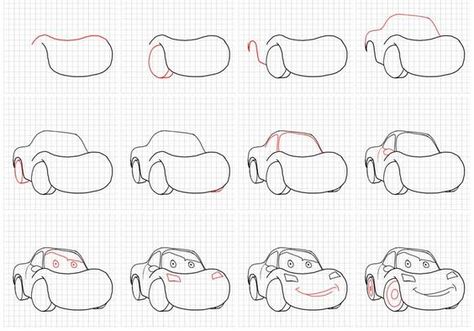 Lightning Mcqueen Drawing, Drawing Vehicles, S Alphabet, Art Drawings Sketches Pencil, Blog Layout, Cute Kawaii Drawings, Cute Easy Drawings, Lightning Mcqueen, Drawing Lessons