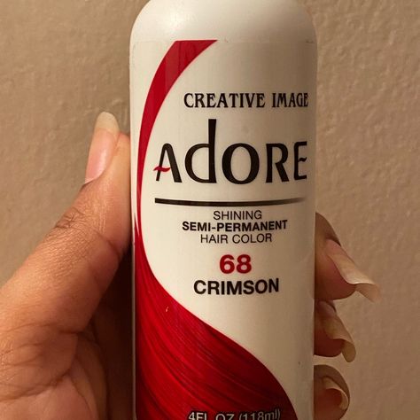 Hair Dye Crimson Creative Image Adore In Color Crimson 68 4 Oz Different Color Reds For Hair, Hair Dye Burgundy, Crimson Hair Color, Best Burgundy Hair Dye, Ruby Red Hair Color, Bright Red Hair Dye, Crimson Red Hair, Hair Dye Natural, Adore Hair Dye