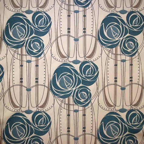 Charles Rennie Mackintosh style curtain and light upholstery fabric. Mackintosh Architecture, Charles Mackintosh, Charles Rennie Mackintosh Designs, House For An Art Lover, Willow Tea, Mackintosh Design, Mackintosh Rose, Art Nouveau Decor, William Morris Designs