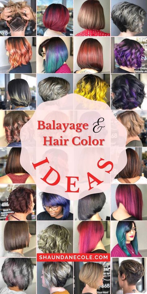 50 Hair Color Ideas & Balayage Hairstyles Ideas, With Highlights, Bob Haircuts Blonde, Brunette, Medium Length Dyed Hair. Short hair, straight hair & long hair & hair color ideas. Baddie Aesthetic Hairstyles. Best Bob Hairstyles & Bob Haircuts Layered, For Black Women, Choppy & Medium Length. Cute chin length hair round face short. Over 50 shoulder length, over 40, over 60. Medium, curly, inverted, wavy, for fine hair, for blonde, for thick hair. Bob Haircut Trends. Balayage, Painting Hairstyles, Haircuts Layered, Haircuts Blonde, Modern Short Hairstyles, Trendy Bob Hairstyles, Bob Hair Color, Hairstyles Bob, Stacked Bob Hairstyles