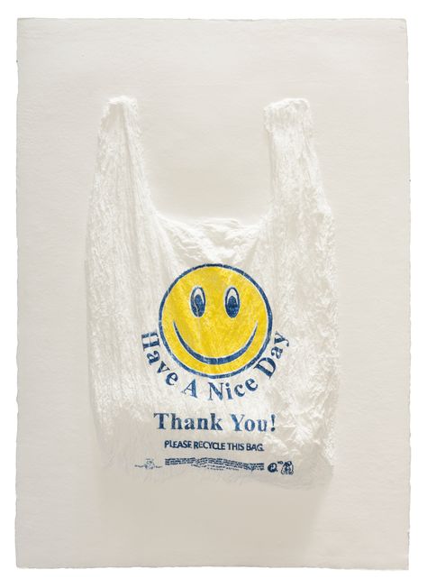 Analia Saban, "Have a Nice Day, Thank You! Plastic Bag," 2016 Soda Can Art, Thank You Bags, Go Bags, Wedding Tattoos, Recycled Fashion, Photo Wall Collage, Travel Design, Have A Nice Day, Day Bag