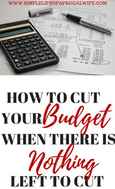 Do you have nowhere left to cut your budget?  Read this post for help on where to cut when there is nothing left to cut. Tracking Expenses, Life On A Budget, Money Savers, Budget Envelopes, Financial Abundance, Living On A Budget, Family Budget, Making A Budget, Budgeting Worksheets