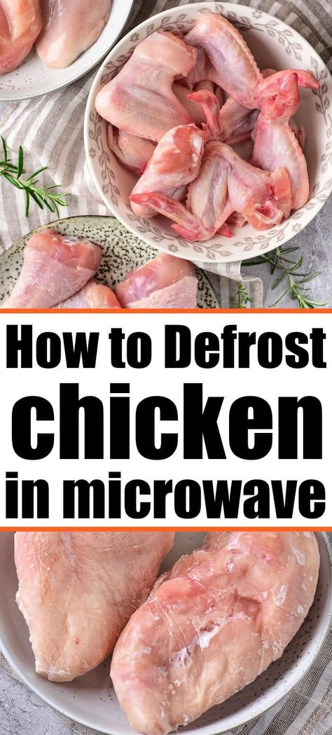 Defrosting Chicken in Microwave. How to thaw chicken breasts, legs, drumsticks, frozen thighs or wings in a microwave oven. #defrostingchicken #defrosting #microwavingchicken Defrost Chicken Quickly, Thawing Chicken, Thaw Chicken Breast, Defrost Chicken, Whole Roasted Chicken, Baked Dinner, Duck Recipes, Microwave Recipes, Easy Family Meals