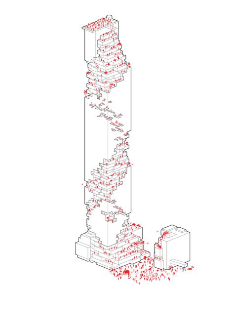 Mixed Use Tower, Tower Diagram, Architecture Tower, Tower Concept, Tower Architecture Concept, Tower Architecture, Mahanakhon Tower, Bubble Diagram Architecture, Cubes Architecture