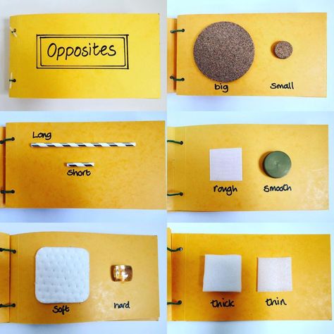 Mrs G on Instagram: “Opposites book for early tactile learners, pre braille skills & to promote discussion. - [Image shows five pages with items attached to…” Visual Impairment Activities Teaching, Pre Braille Activities, Cvi Activities, Braille Activities, Braille Literacy, Tactile Activities, Cvc Words Kindergarten, Tactile Learning, Active Learning