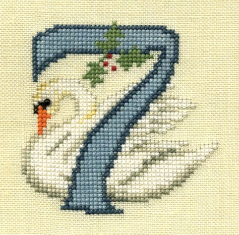 Cross Stitch and Country Crafts - Seven Swans a Swimmin'. Seven Swans, Country Crafts, Christmas Cross, 12 Days Of Christmas, Swans, Christmas Cross Stitch, 12 Days, Needlework, Cross Stitch