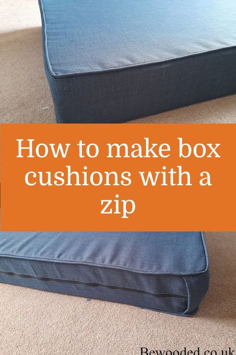 Diy Storage Bench Seat, Diy Patio Cushions, Homemade Sofa, Patio Cushion Covers, Make Box, Diy Cushion Covers, Bench Cushion Cover, Cushion Tutorial, Daybed Cushion