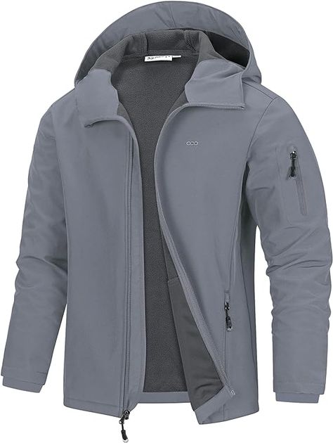 Limited time deal $47.99 (20%Off)(List Price $59.99) 33,000ft Men's Hooded Softshell Jacket Waterproof Lightweight Insulated Windbreaker Fleece Lined Rain Shell Jacket Shells, Softshell Jacket, Mens Hooded, Soft Shell Jacket, Shell Jacket, Windbreaker Jacket, Limited Time