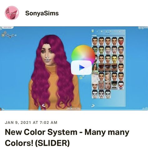 Sims 4 Color Wheel Mod, Sims 4 Cc Hair Color Slider, More Hair Colors Sims 4, Sims 4 More Hair Colors Cc, Sims 4 Cc Hair Colors, Hair Color Wheel, Many Many, Color Effect, Sims 4 Mods