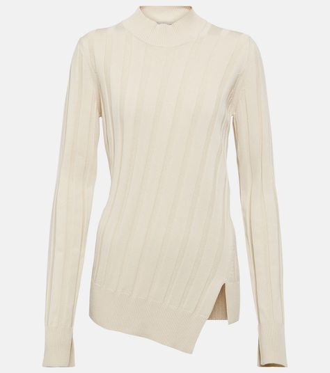 Stella Mc, Fantasy Gowns, Knit Long Sleeve, Ribbed Knit Sweater, Boutique Online, Long Sleeve Knit Tops, White Sweaters, Leather Pumps, Stella Mccartney