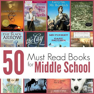 Middle School Reading List, Books For Middle School, Homeschool Middle School, Middle School Books, Must Read Books, Middle School Libraries, Homeschool Books, Middle School Language Arts, Middle School Reading