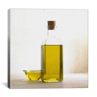 Food and Cuisine Olive Oil Bottle Photographic Print on Canvas Ebern Designs Size: 37 Olive Oil Bottle, Homemade Furniture, Krill Oil, Glass Cooktop, Olive Oil Bottles, Clean Dishwasher, Simple Green, Toilet Cleaning, Fish Oil