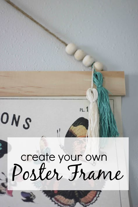 Create your own poster frame to hang large prints.  DIY steps from www.homestead128.com Diy Poster Frame, Buddha Canvas Art, Diy Steps, Poster Project, Buddha Wall Art, Poster Hanger, Diy Picture, Hanging Posters, Beautiful Wall Art