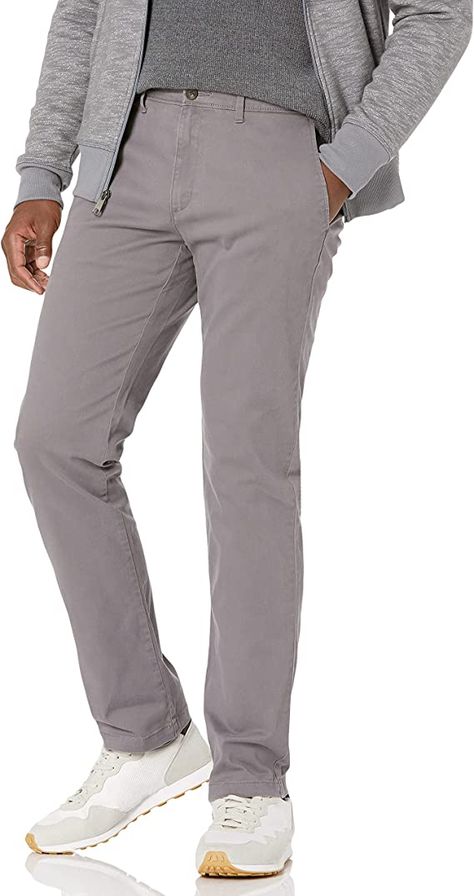 Amazon.com: Amazon Essentials Men's Slim-Fit Casual Stretch Khaki Pant : Clothing, Shoes & Jewelry Men's Outfit By Occasions, Amazon Essentials, Stretch Chinos, Chino Trousers, Men Fits, Mens Essentials, Wide Pants, Khaki Chinos, Pants Pattern