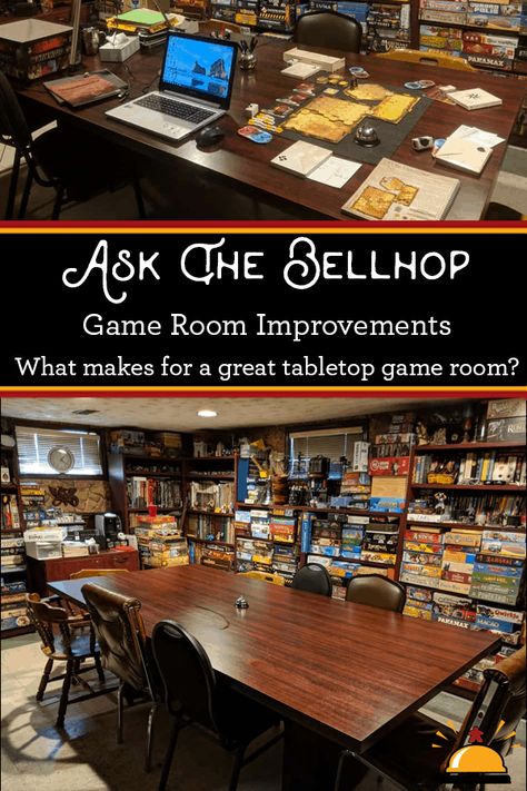 Do you have a room dedicated to tabletop gaming? Looking for ways to improve that gameroom? Perhaps you are looking to create your RPG room from scratch. Check out these must haves and suggestions on how to improve your personal dungeon. via @tabletopbellhop Tabletop Gaming Room, Table Top Game Room, Dungeons And Dragons Game Table, Dungeons And Dragons Room Ideas, Dnd Gaming Room, Dnd Game Room Ideas, Dungeons And Dragons Game Room, Dnd Basement, Board Game Room Design