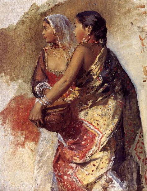 Edwin Lord Weeks, India Painting, Cultural Art, South Asian Art, Vintage India, Indian Paintings, Alphonse Mucha, Oil Painting Reproductions, Girl Sketch