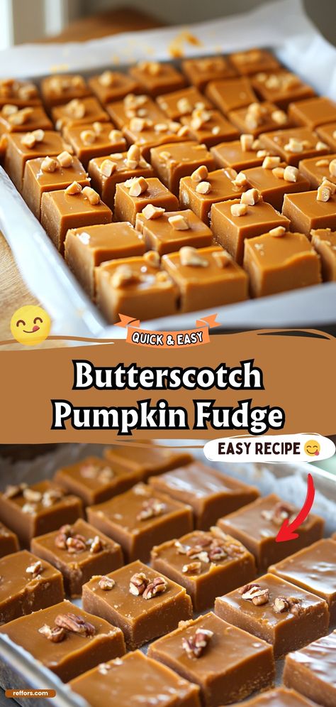 Combine the sweet taste of butterscotch with the seasonal flavor of pumpkin in this Butterscotch Pumpkin Fudge. This rich, creamy fudge is a unique treat that offers a delightful twist on traditional fudge recipes. #PumpkinFudge #ButterscotchTreat #SweetIndulgence Fall Fudge Recipes Easy, Easy Pumpkin Fudge, Fall Fudge, Butterscotch Pumpkin, Holiday Dessert Table, Creamy Fudge, Pumpkin Fudge, Fudge Flavors, Chicken Cake