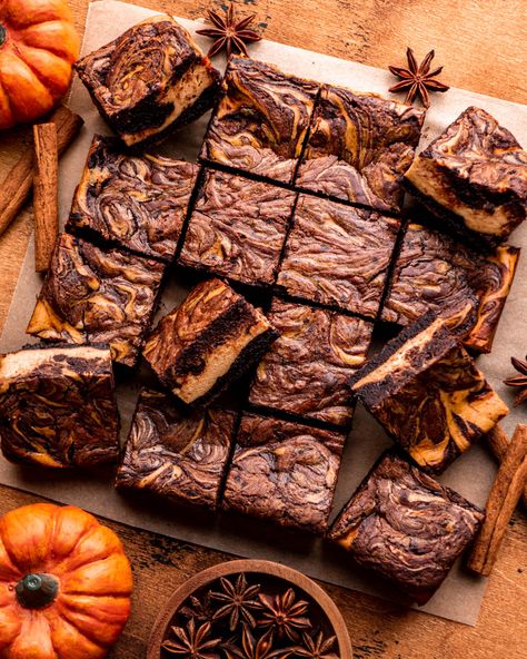 The History Of Halloween, Pumpkin Cheesecake Brownies, History Of Halloween, In Bloom Bakery, Bloom Bakery, Baking Lessons, Fall Eats, Pumpkin Brownies, Cheese Pumpkin