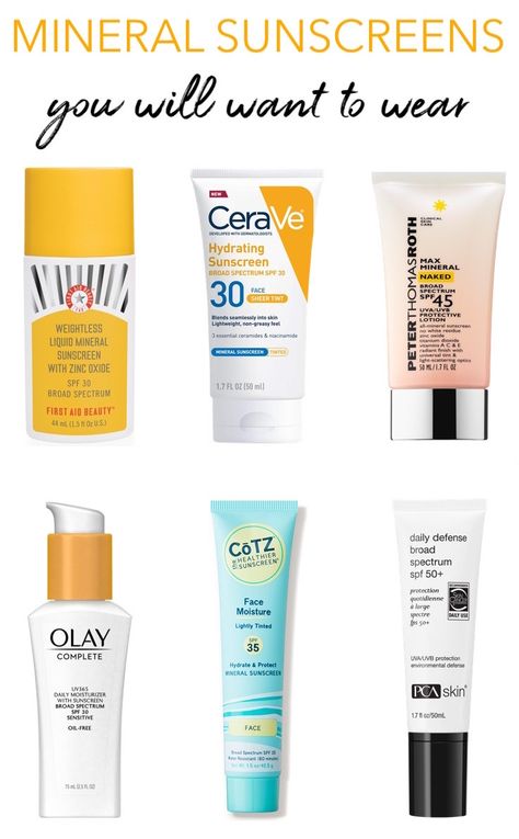 The best mineral sunscreens for face that are not greasy, nor drying and there's NO white cast at all! They are easy to apply with a cosmetically elegant feel and finish. Mineral Sunscreen For Face No White Cast, Mineral Sunscreen For Face, Best Facial Sunscreen, Sunscreen For Face, Best Sunscreen, Light Moisturizer, Chemical Sunscreen, Healthier Skin, Best Sunscreens