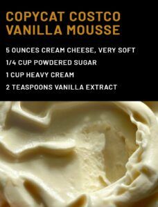 Copycat Costco Vanilla Mousse Costco Cake Filling Recipe, Mousse Cake Filling, Vanilla Bean Mousse, Keto Mousse, Mousse Recipes Easy, Costco Cake, Vanilla Mousse, Cake Filling Recipes, Frosting Recipes Easy