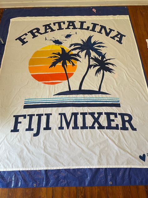 fratalina “cataline wine mixer” FIJI phi gamma delta fraternity frat banner decoration party theme Frat Banner Ideas, Mixer Party Ideas, Fiji Frat, Frat Banner, Mixer Themes, Beer Pong Table Diy, Frat Formal, Catalina Wine Mixer, Wine Mixers