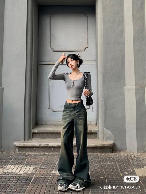 Asian Fits, Acubi Club, Chinese Douyin, Korean Fashion Grunge, Acubi Fashion, Fashion Grunge, Korean Casual Outfits, Easy Trendy Outfits, Fashion Attire