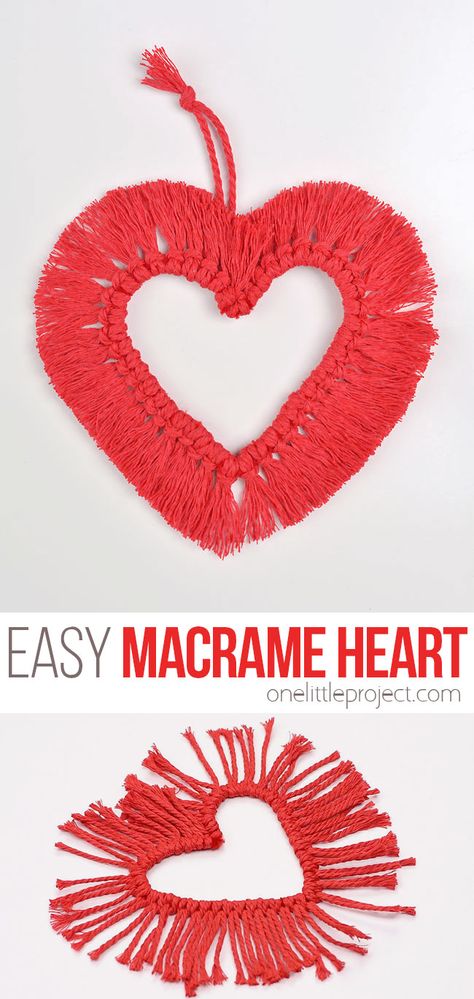 Macrame Crafts For Beginners, Easy Heart Crafts For Kids, Easy Valentine Crafts For Seniors, Craft Ideas With Yarn Easy Diy, Mother’s Day Crafts For Adults, Craft Projects For Adults Diy Ideas, Kids Macrame Projects, Macrame For Kids Easy, Macrame Easy Diy Craft Ideas