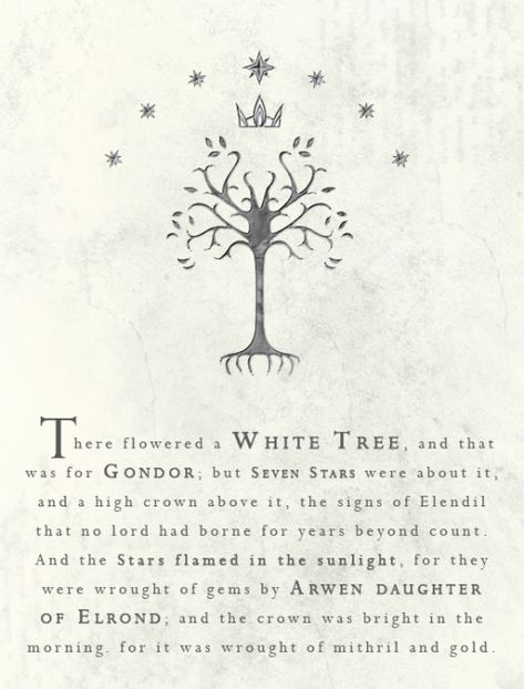 The White Tree Of Gondor, White Tree Of Gondor Tattoo, Gondor Tattoo, Lord Of The Rings Tree, Tree Of Gondor Tattoo, Tolkien Tattoo, Lotr Quotes, White Tree Of Gondor, Tree Of Gondor