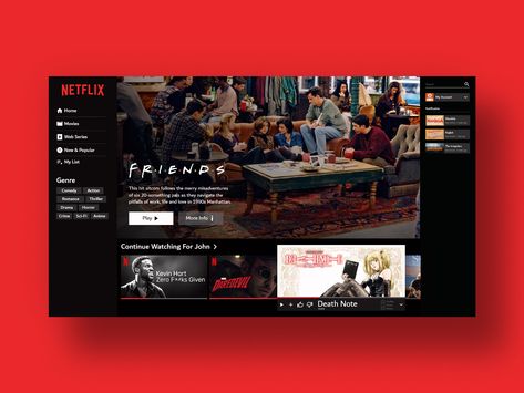 This is how I Netflix & Chill. UI Concept of Netflix with Sharp Edges. Netflix Chill, Netflix Home, Netflix And Chill, Interaction Design, Design Ui, Web Series, Web Design Inspiration, Interactive Design, Concept Design