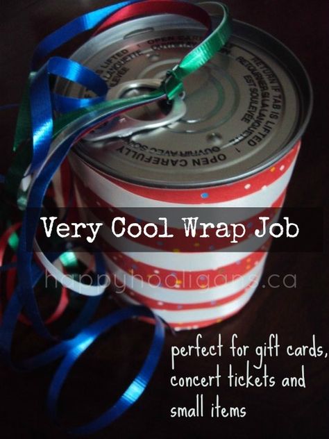 very cool wrap job (perfect for gift cards, concert tickets, cash...) - happy hooligans Gift Card Presentation, Happy Hooligans, Cash Gift Card, Cool Wraps, Prank Gifts, Wrapping Gift Cards, How To Wrap, Clever Gift, Money Gift