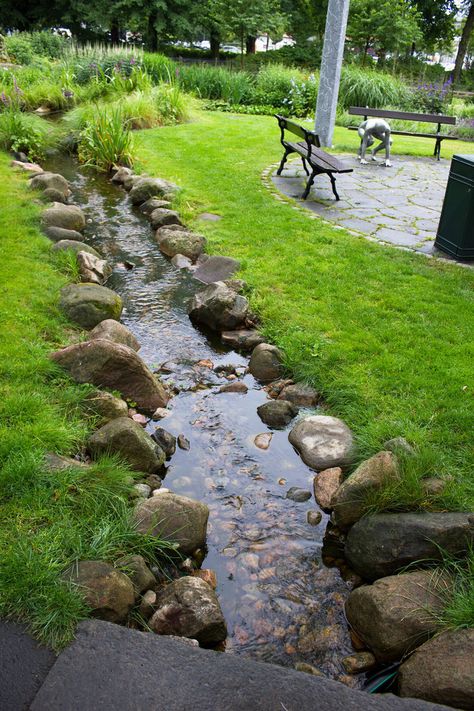 Stream 3 By Cindysart-stock by CindysArt-Stock on DeviantArt Backyard Water Stream, Natural Stream Landscaping, Treed Backyard Ideas, Backyard Stream Diy, Backyard Stream, Garden Stream, Kolam Koi, Taman Air, Garden Pond Design