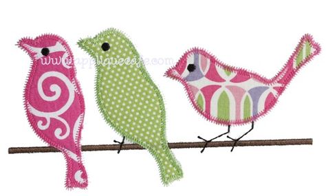 Zig Zag Birds Applique Design Sizes include:4x4 hoop 3.90 x 2.105x7 hoop 3.71 x 6.896x10 hoop 5.25 x 9.75 Machine Embroidery Designs Projects, Hardware And Software, Bird Applique, Applique Templates, Bird Quilt, Machine Pattern, Machine Embroidery Projects, Sewing Appliques, Machine Embroidery Applique