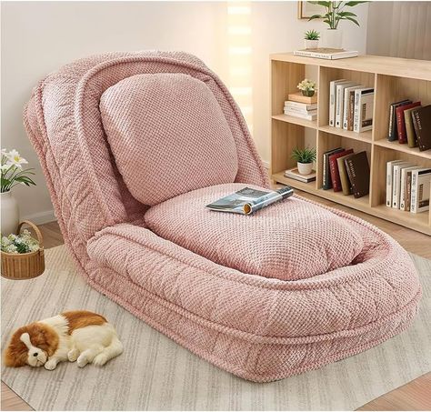 Amazon.com: Fussbric Foldable Lazy Sofa Floor Chair,Human Dog Bed,Dog Beds & Sofa Couch,Lounge Chair with 5 Adjustable Position,sit,Sleep,fold,Pink : Home & Kitchen Bean Bag Lounge Chair, Human Dog Bed, Human Dog, Multi Functional Sofa, Furnitur Ruang Keluarga, Recliner Couch, Small Couch, Folding Sofa Bed, Bed Floor