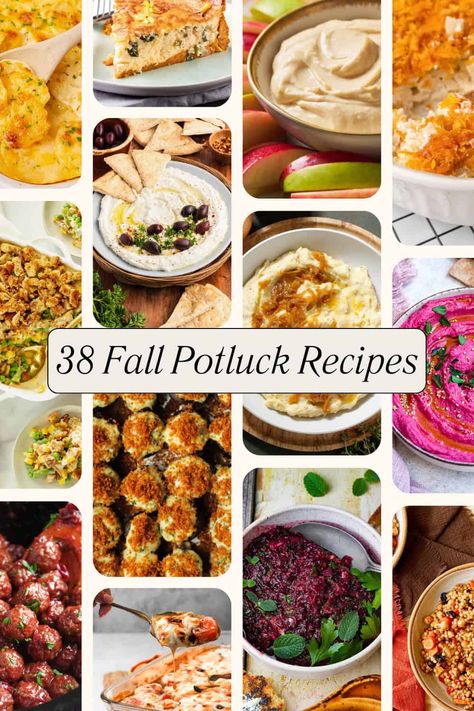 Side dishes, dips (both sweet and savory), and casseroles are the best easy to make fall potluck dishes for Thanksgiving, Friendsgiving, Christmas party food, work potluck, football party, superbowl, or any other function in the fall or winter months! Best Healthy Potluck Dishes, Thanksgiving Pot Luck Recipes, Unique Potluck Dishes, Potluck Dishes Easy, Fall Potluck Dishes, Friendsgiving Side Dishes, Football Dishes, Potluck Themes, Pot Luck Dishes Easy