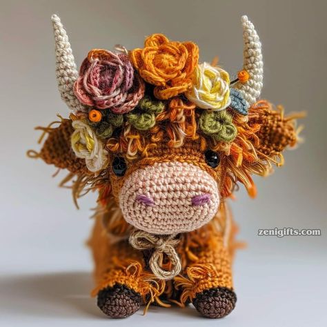 Crocheted Cow, Crocheted Cow Pattern, Appeal Letter, Back To Business, Crochet Cow, Crochet Tops Free Patterns, Crochet Goodies, Crochet Flower Tutorial, Crochet Cross