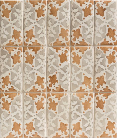 DUQUESA ALEXANDRA AMBRA DECO FLD 3X6 - Walker Zanger Walker Zanger, Creative Tile, Italian Textiles, Garden State, Moroccan Mosaic, Tile Projects, Hand Painted Tiles, Decorative Screens, Wood Inlay