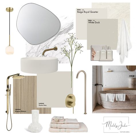 Earthy Bathroom Neutral Bathroom Mood Board, Toilet Mood Board Design, Marble Bathroom Mood Board, Bathroom Renovation Mood Board, Bath Mood Board, Bathroom Zen, Bathroom Moodboard, Style Sourcebook, Bathroom Mood Board