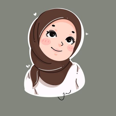 Profile Picture Hijab Cartoon, Profile Picture Instagram Hijab, Hijab Art Illustration, Hijab Cartoon Cute, Profile Picture Hijab, Hijab Profile Picture, Cute Hijab Cartoon, Profile Hijab, Chibi Hijab