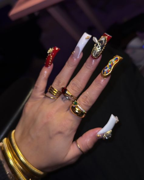 curved nails> Curve Nails Acrylic, Curve Nails, Cardi B Nails, Dont Play, Junk Nails, Curved Nails, French Tip Nail Designs, Long Acrylic Nail Designs, Bling Acrylic Nails