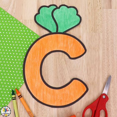 Crafts For Kindergarten, Letter C Crafts, Letter C Activities, Carrot Craft, Preschool Letter Crafts, Alphabet Crafts Preschool, Abc Crafts, Alphabet Letter Crafts, Free Printable Templates