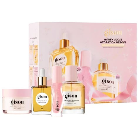 Honey Gloss Hydration Heroes Hair Value Set - Gisou | Sephora Honey Infused Hair Oil, Infused Hair Oil, Wishlist Christmas, Hydrating Hair Mask, Hair Quiz, My Christmas List, Xmas Wishlist, Beauty Balm, Oil Gifts