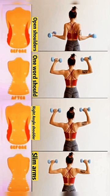 Shoulder Dumbbell Workout, Side Fat Workout, Back Workout Women, Dumbell Workout, Full Body Workouts, Bodyweight Workout Beginner, Weight Workout Plan, At Home Exercises, Gym Workout For Beginners