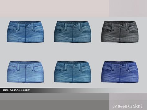 The Sims Resource - Belaloallure_Sheera denim skirt (patreon) The Sims 4 Pack, Sims 4 Cc Folder, Mini Denim Skirt, Y2k Skirt, Denim Skirt Outfits, Sims 4 Dresses, Sims Four, Sims4 Clothes, Sims 4 Collections