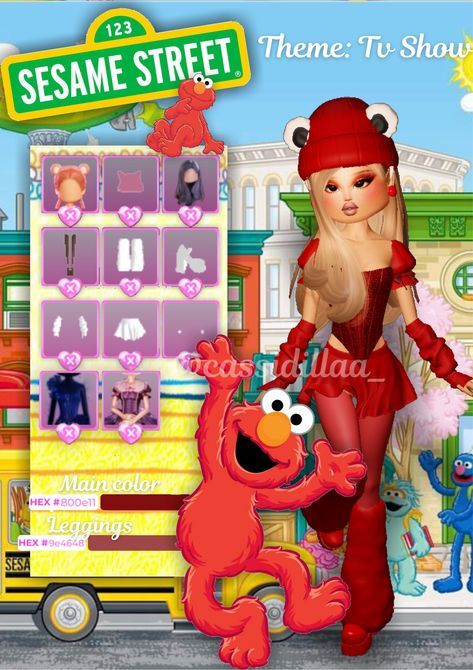 Elmo Dress To Impress, Living Room Seating Ideas Without Sofa, Elmo Dress, Cookie Monster And Elmo, London Queen, Elmo And Cookie Monster, Adorable Homes Game, Dti Ideas, Dti Outfits