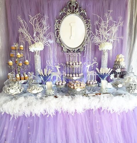 winter wonderland dessert tables | 505 best images about Party ideas - Deco on Pinterest Sweet 16 Winter Theme, Winter Themed Desserts, Candy Dessert Table, Winter Onederland Party Girl, Sweet 16 Winter, Winter Wonderland Party Theme, Winter Wonderland Cake, Winter Party Themes, Winter Baby Shower Themes